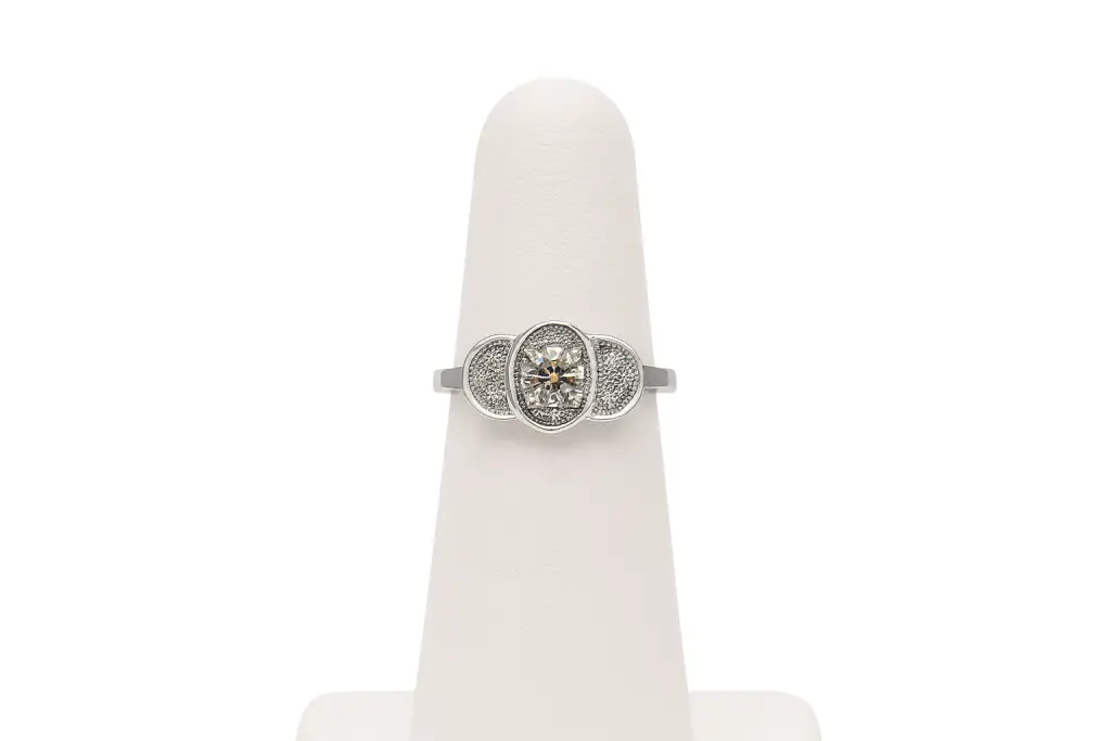 Dazzling Oval Diamond Ring with 2 Half Moons