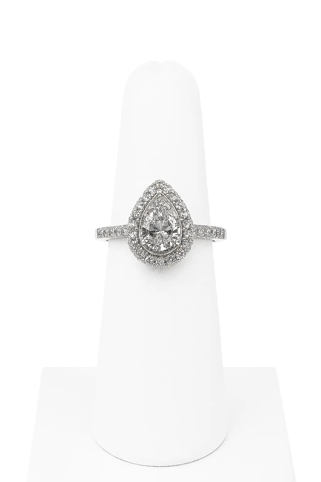 Natural, Tear Drop Brilliant Cut Diamond Halo Ring | Cook's Jewelry