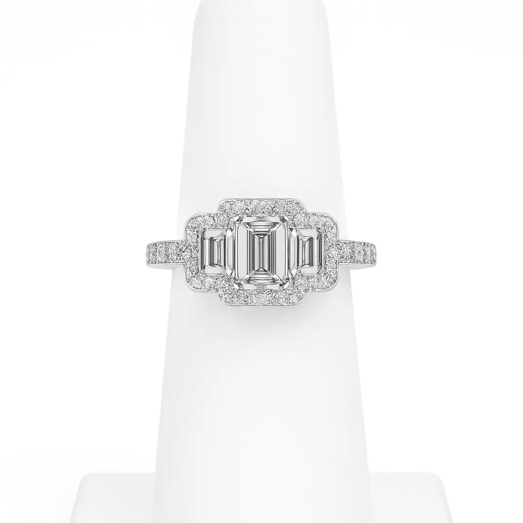 Dazzling Emerald Cut Diamond Engagement Ring