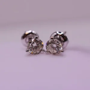 Martini Solitaire Diamond Stud Earrings